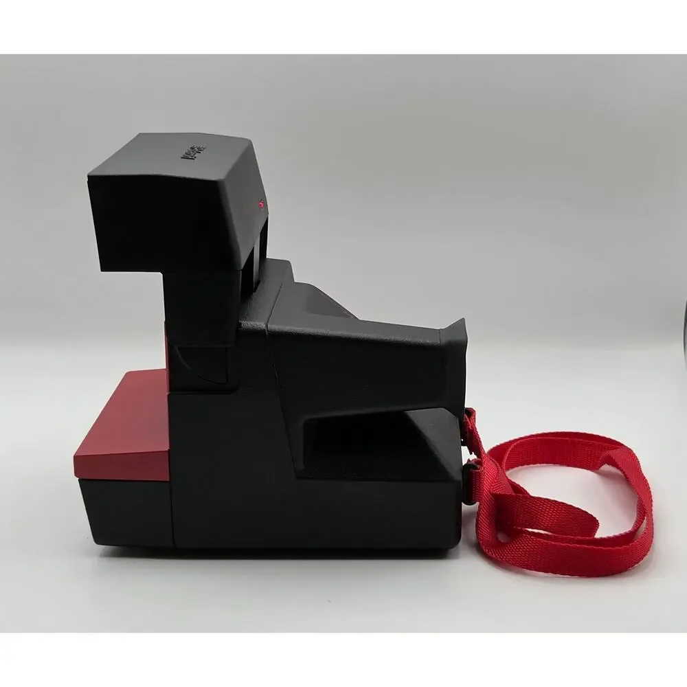 Polaroid Vintage Cool Cam 600 Red And Black Instant Camera With Shoulder Strap